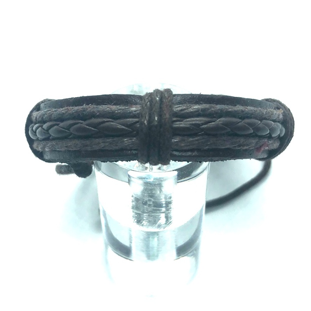 Dark brown leather bracelet
